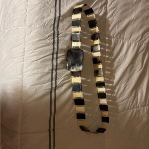 Vintage Natural Horn Belt - dark & light with handmade clasp